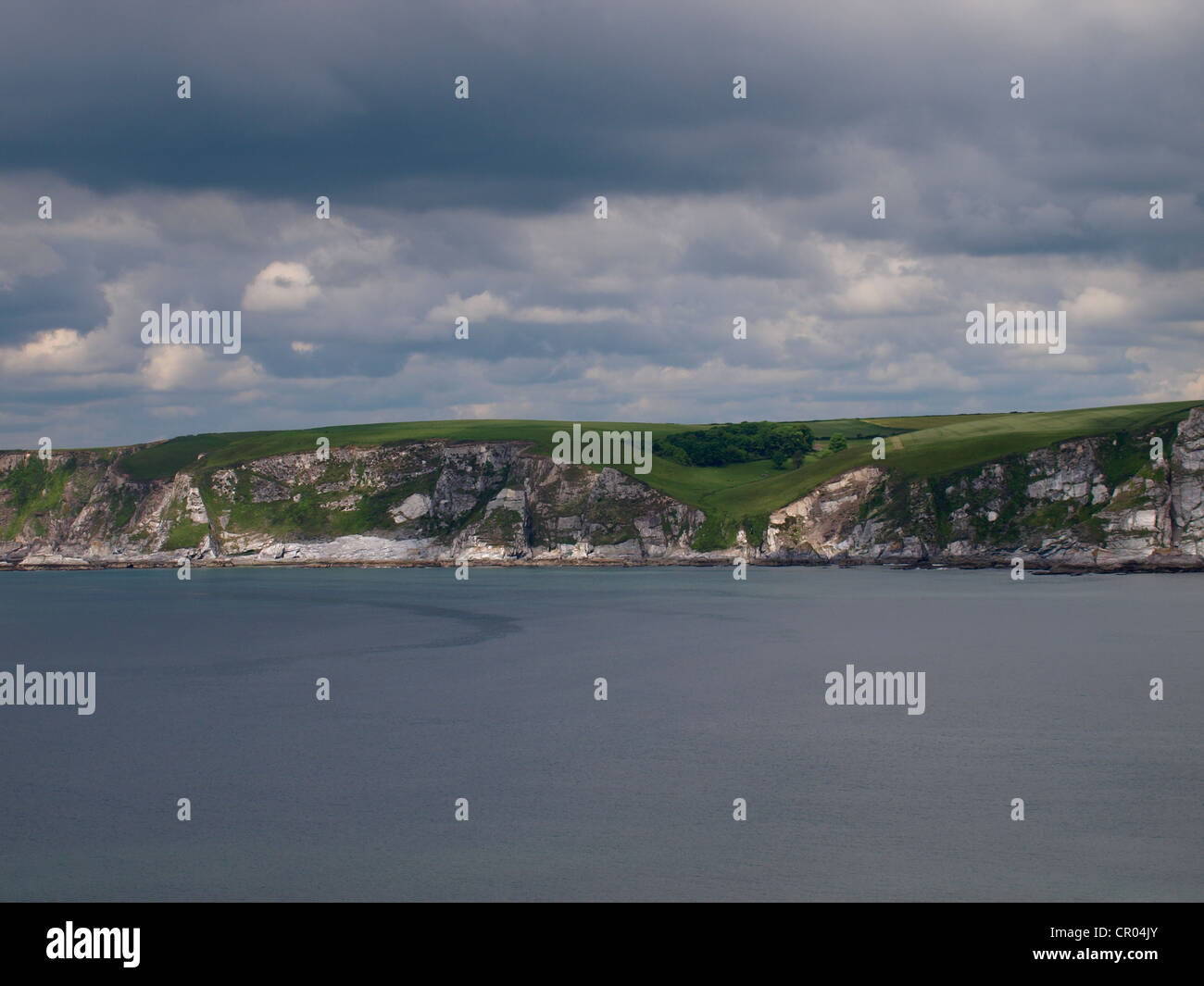 Scogliere vicino al villaggio di Bigbury-su-Mare e Burgh Island, South Devon, Regno Unito Foto Stock