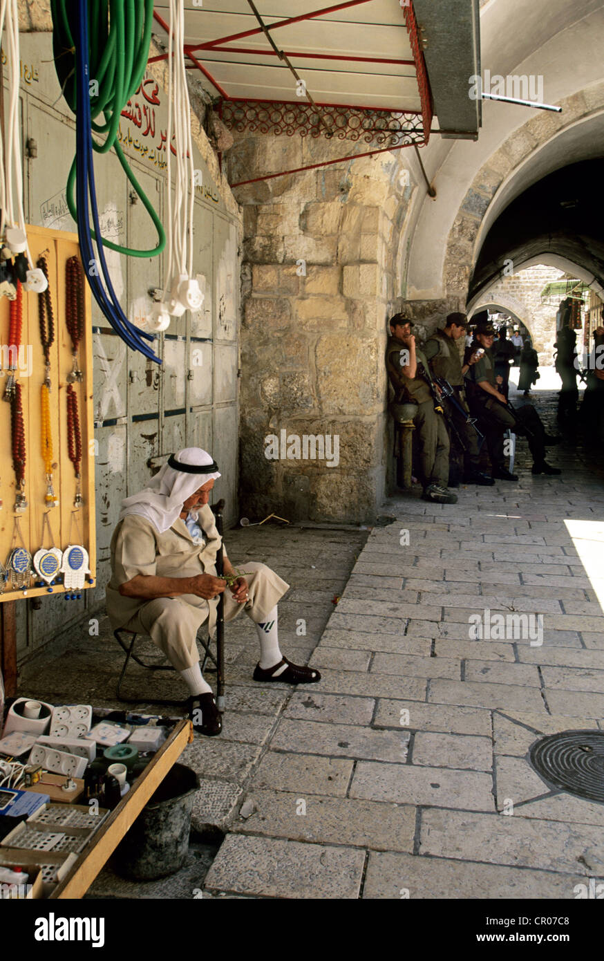 Israele, Gerusalemme, palestinese venditore Foto Stock