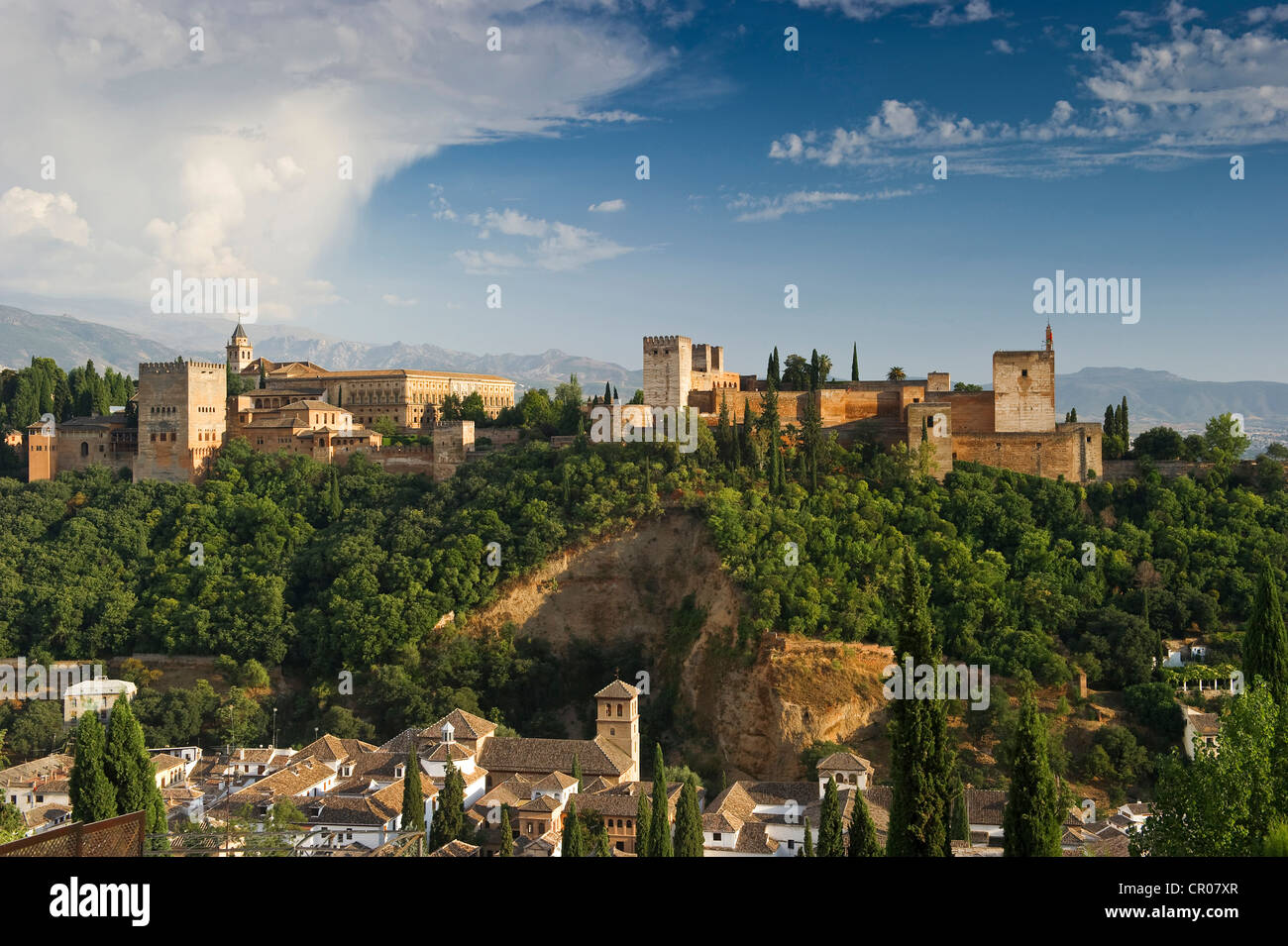 Alhambra complesso fortificato, Granada, Andalusia, Spagna, Europa Foto Stock