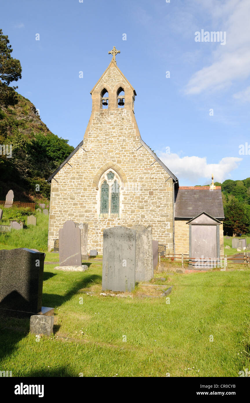 St Caranogs Chiesa Llangrannog Ceredigion nel Galles Cymru REGNO UNITO GB Foto Stock