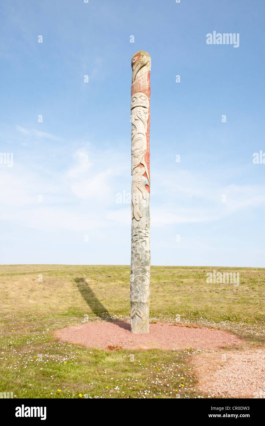 Holm Totem Pole, Orkney Islands, Scozia Foto Stock
