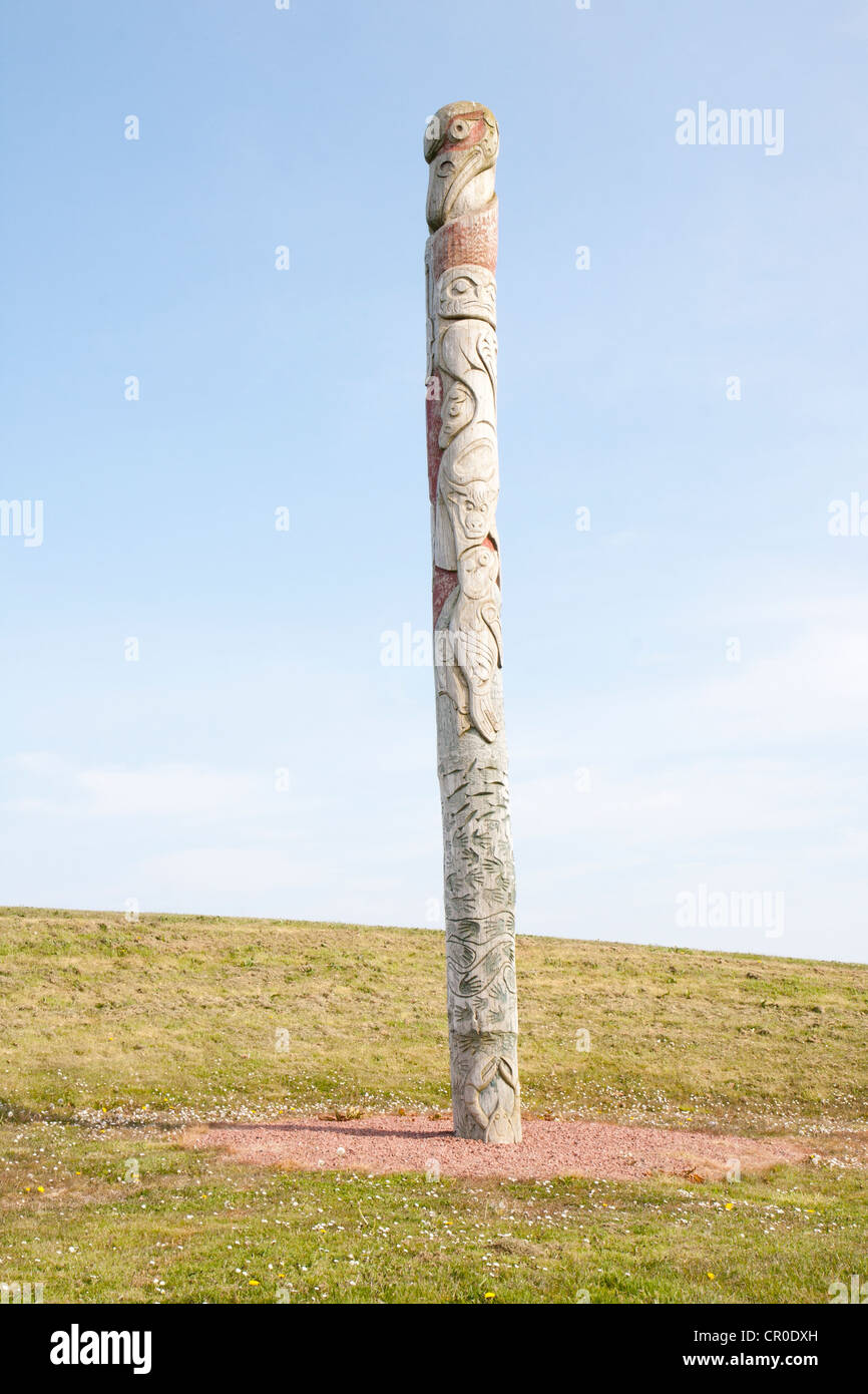 Holm Totem Pole, Orkney Islands, Scozia Foto Stock