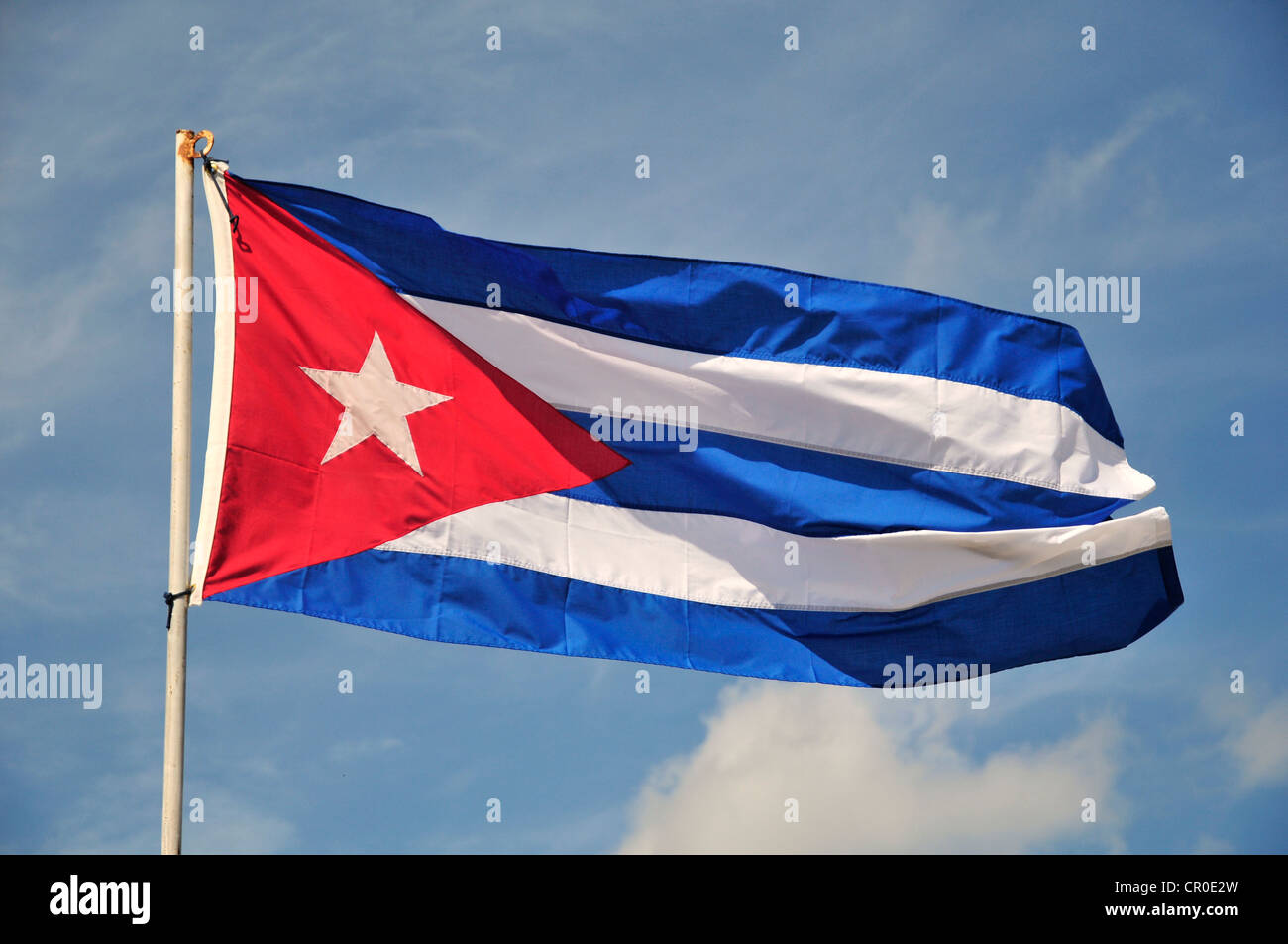 Bandiera di Cuba, La Habana, Cuba, dei Caraibi Foto Stock
