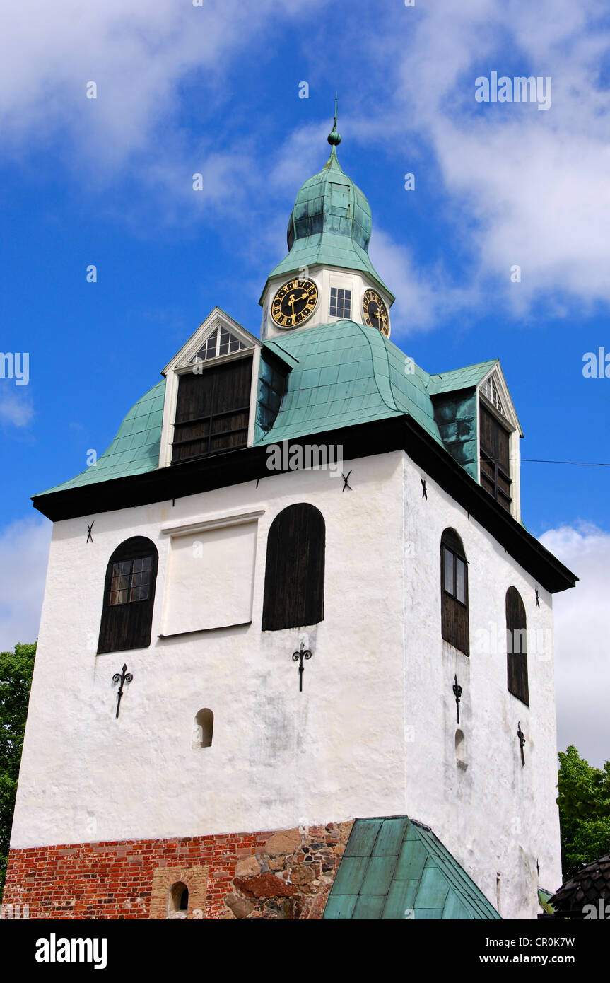 Il campanile della cattedrale di Santa Maria a Porvoo, Finlandia, Europa Foto Stock