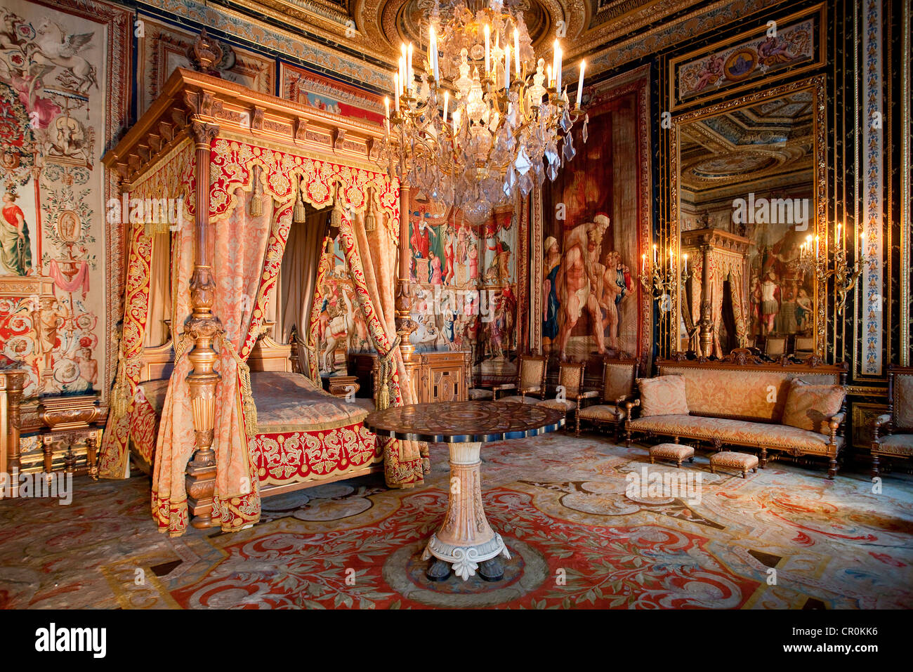 Francia Seine et Marne Fontainebleau Castello Reale elencati come patrimonio mondiale dall' UNESCO Appartement du Pape l'appartamento del Pontefice Foto Stock