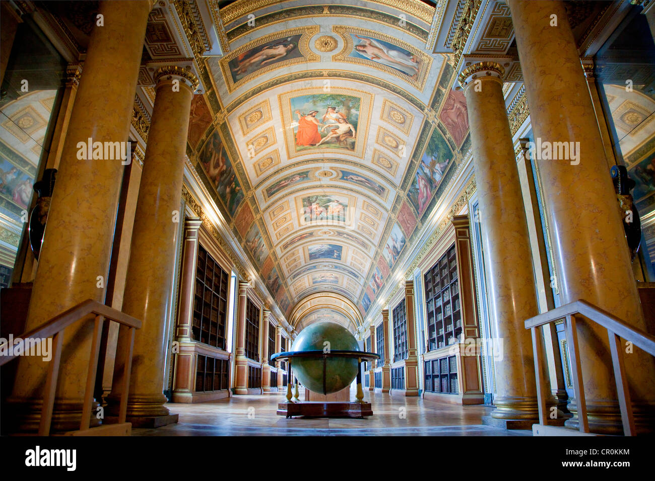 Francia Seine et Marne Fontainebleau Castello Reale elencati come patrimonio mondiale dall' UNESCO Galerie de Diane (Diana's Galleria) biblioteca Foto Stock