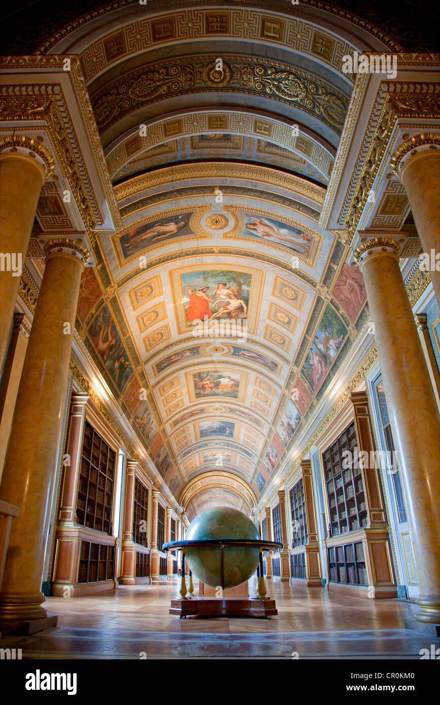 Francia Seine et Marne Fontainebleau Castello Reale elencati come patrimonio mondiale dall' UNESCO Galerie de Diane (Diana's Galleria) biblioteca Foto Stock