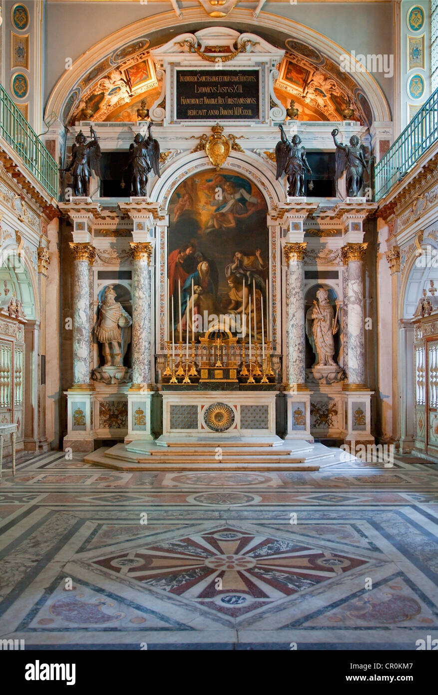 Francia Seine et Marne Fontainebleau il Castello Reale elencati come patrimonio mondiale dall' UNESCO Chapelle de la Trinite (Trinità Cappella) Foto Stock