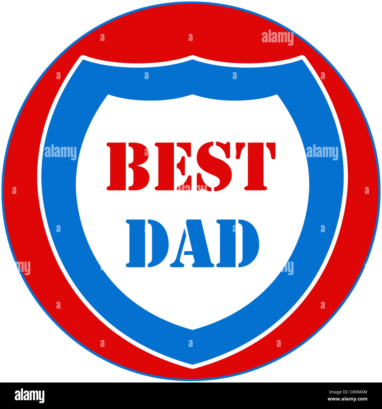 Miglior papà medaglia in rosso, blu e bianco Foto Stock