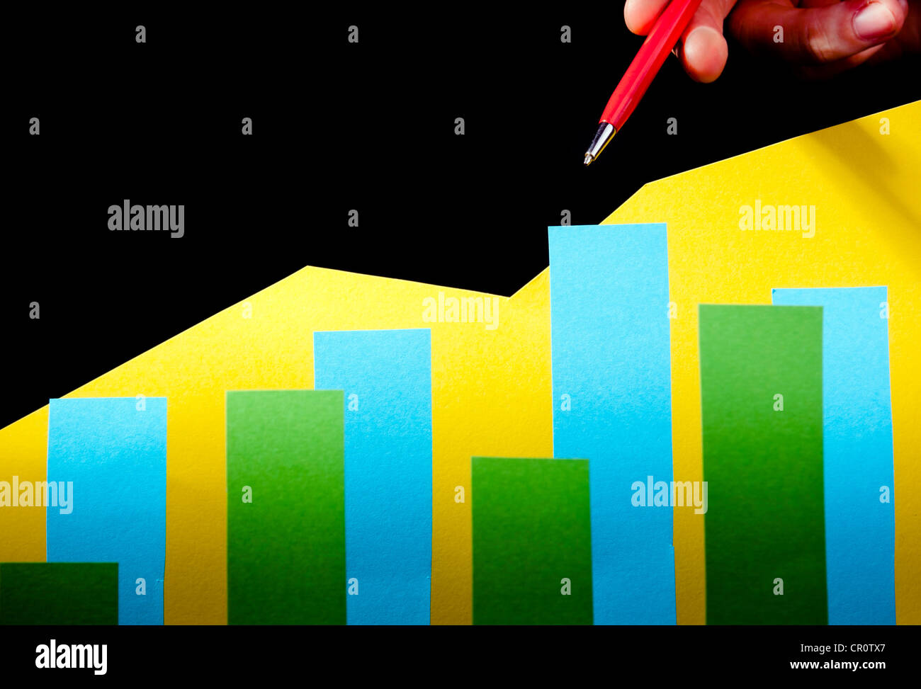 Grafico di business fatto in taglia e incolla stile Foto Stock