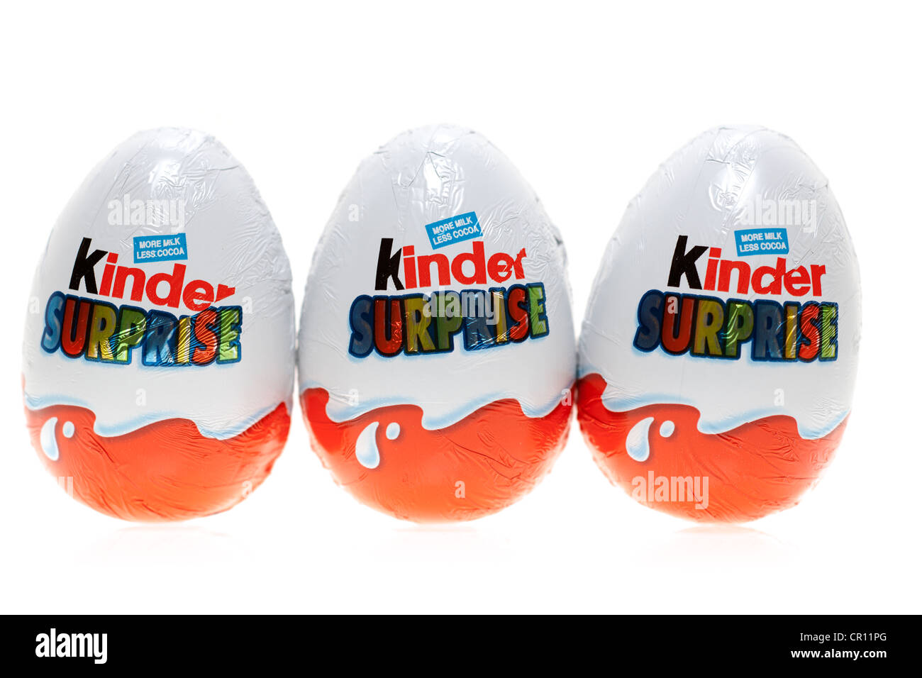 Tre kinder sorpresa uova Foto Stock