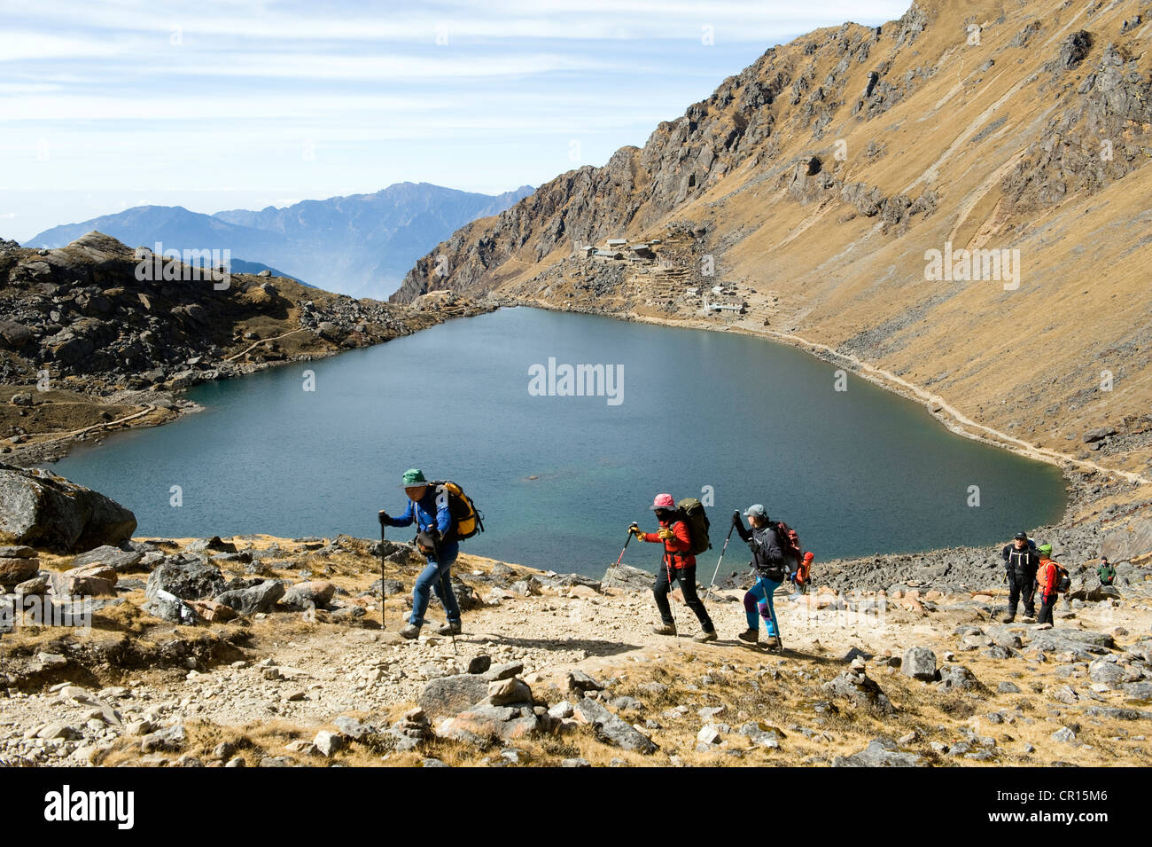 Il Nepal, zona di Bagmati, Langtang National Park, Gosainkund Lake (4381m) Foto Stock