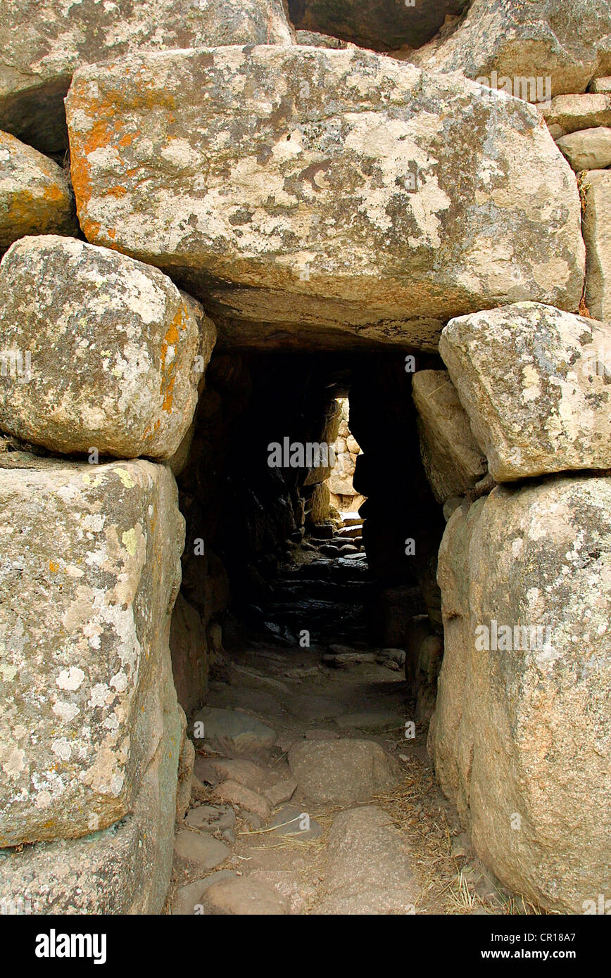 Italia Sardegna Gallura Tempio Tempio Nuraghe maggiore nuraghe è di forma conica edificio più precisamente tronco conico formato Foto Stock