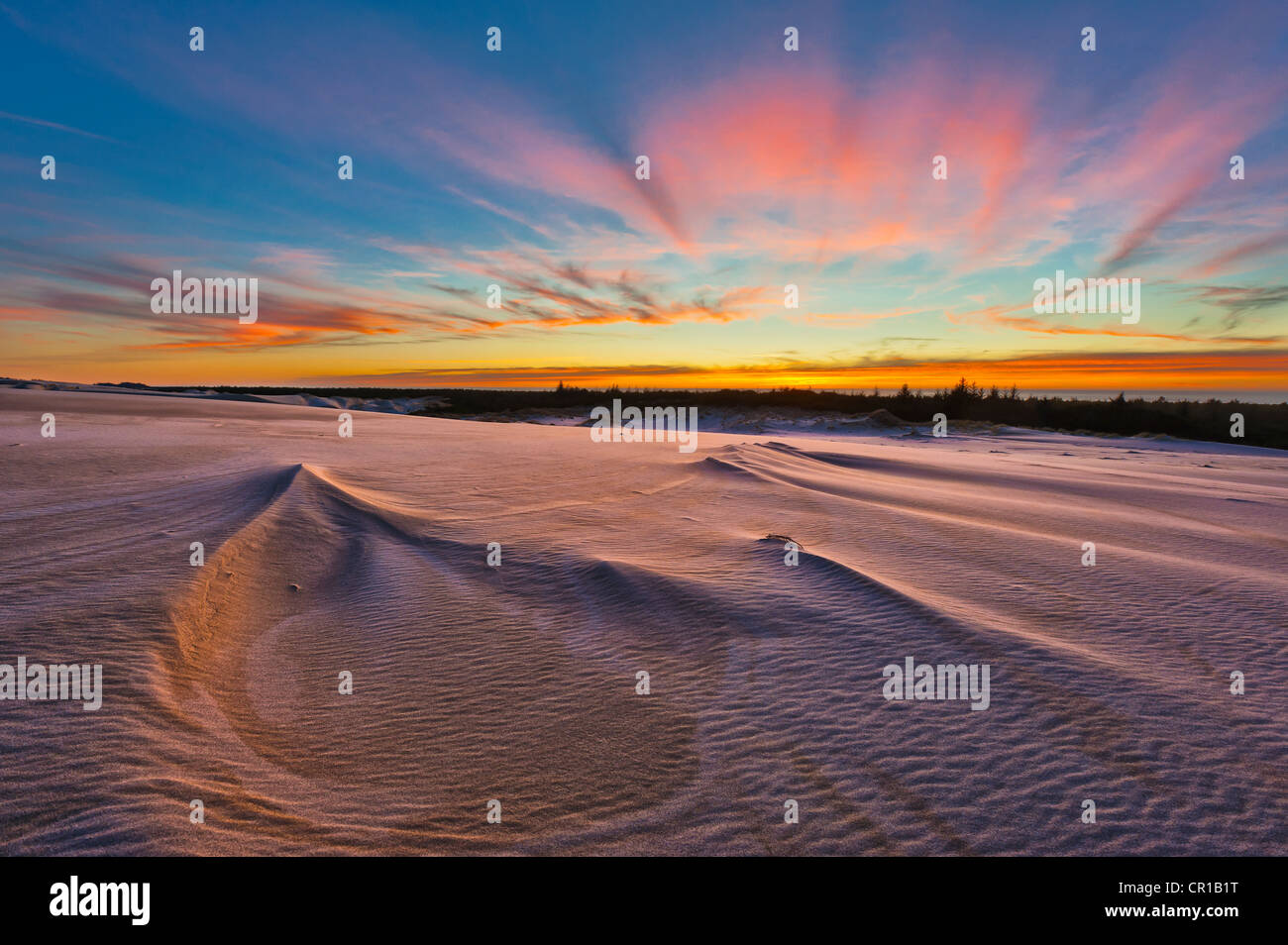 Stati Uniti d'America, Oregon, Coos County, vista costiera con dune di sabbia Foto Stock