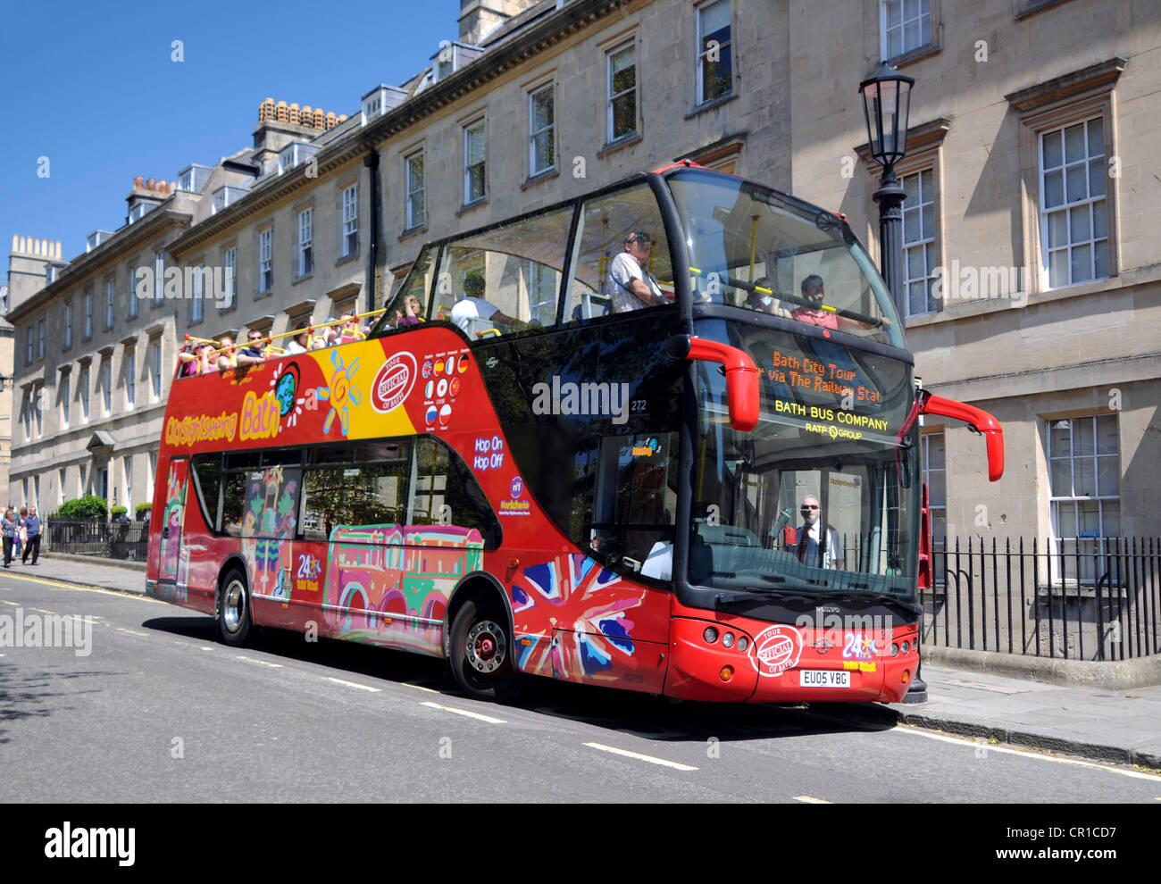 Autobus turistico, bagno, Somerset, Inghilterra, Regno Unito Foto Stock