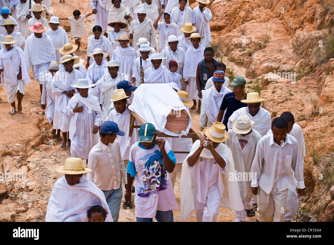 Madagascar, Highlands Centrali, ex provincia di Fianarantsoa, Haute Matsiatra Regione, Soatanana villaggio dove il cristiano Foto Stock