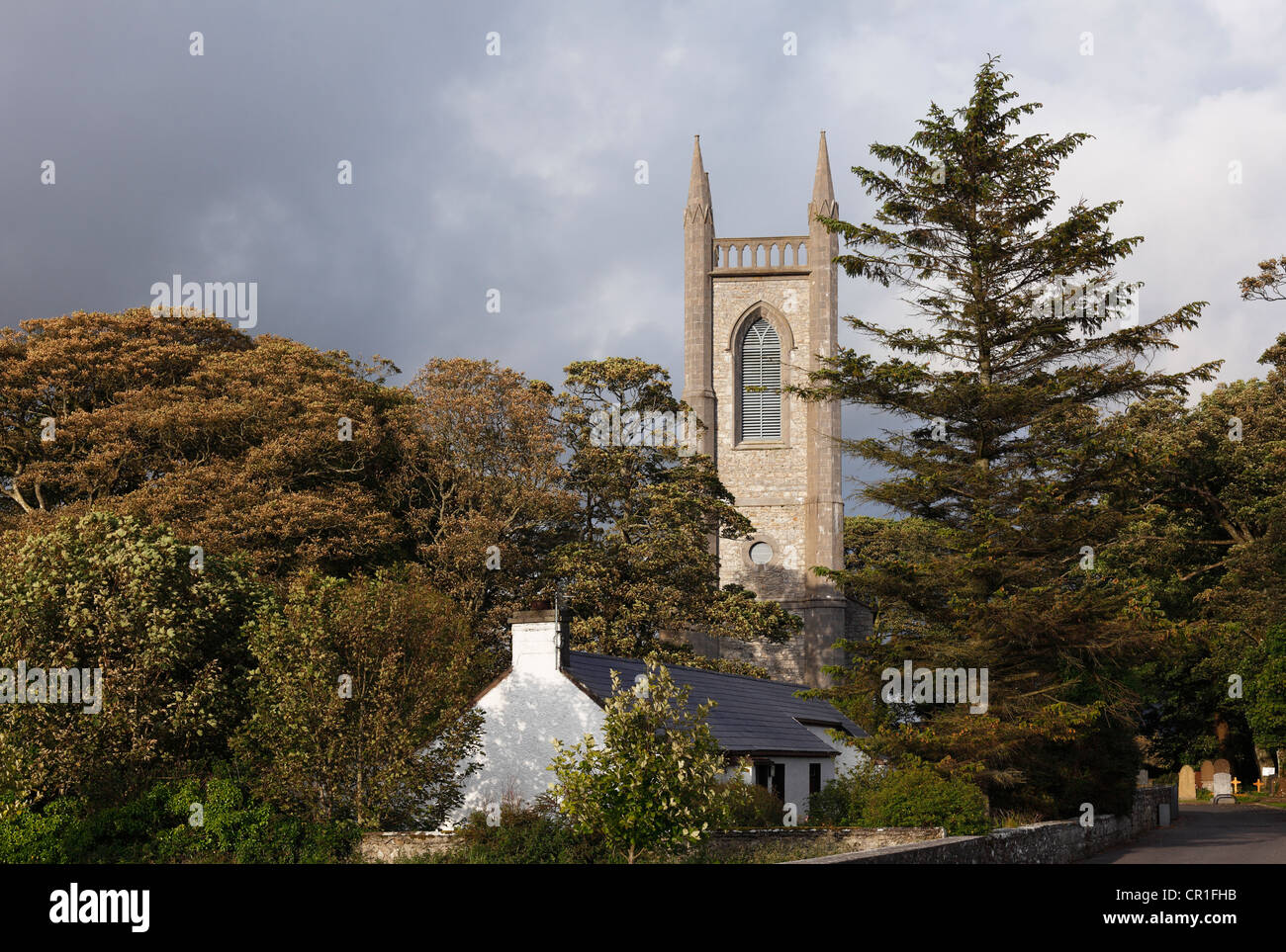 Chiesa in Drumcliff, nella contea di Sligo, Connacht, Irlanda, Europa PublicGround Foto Stock