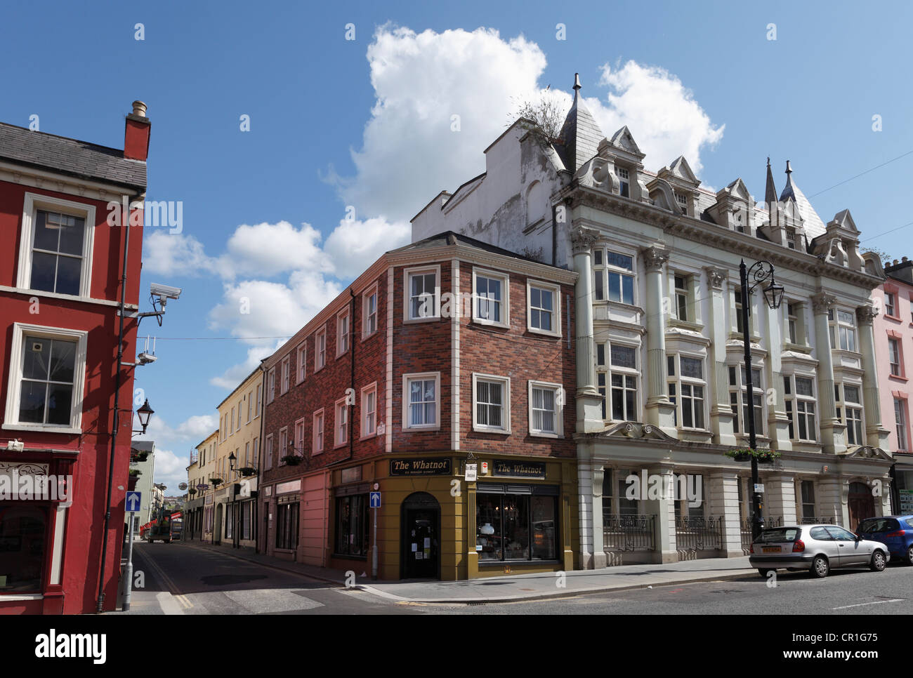 Centro storico della città di Londonderry, nella contea di Derry, Irlanda del Nord e Gran Bretagna, Europa, PublicGround Foto Stock