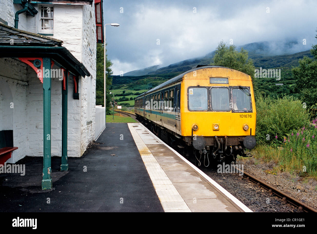 Regno Unito, il Galles, in treno nella regione di Snowdonia Foto Stock