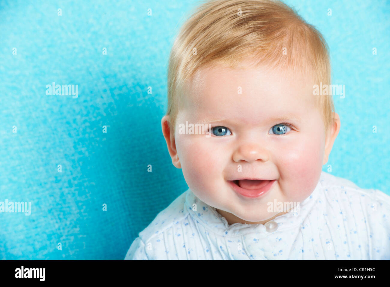 Close up dei neonati volto sorridente Foto Stock