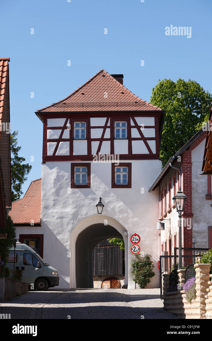 Oberes Tor gate, Hollfeld, piccola Svizzera, Alta Franconia, Franconia, Baviera, Germania, Europa PublicGround Foto Stock