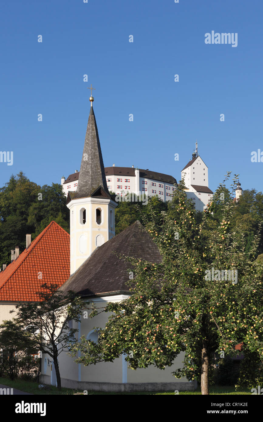 Cappella Rastkapelle, Schloss Castello Hohenaschau, Aschau nel Chiemgau, Alta Baviera, Baviera, Germania, Europa PublicGround Foto Stock