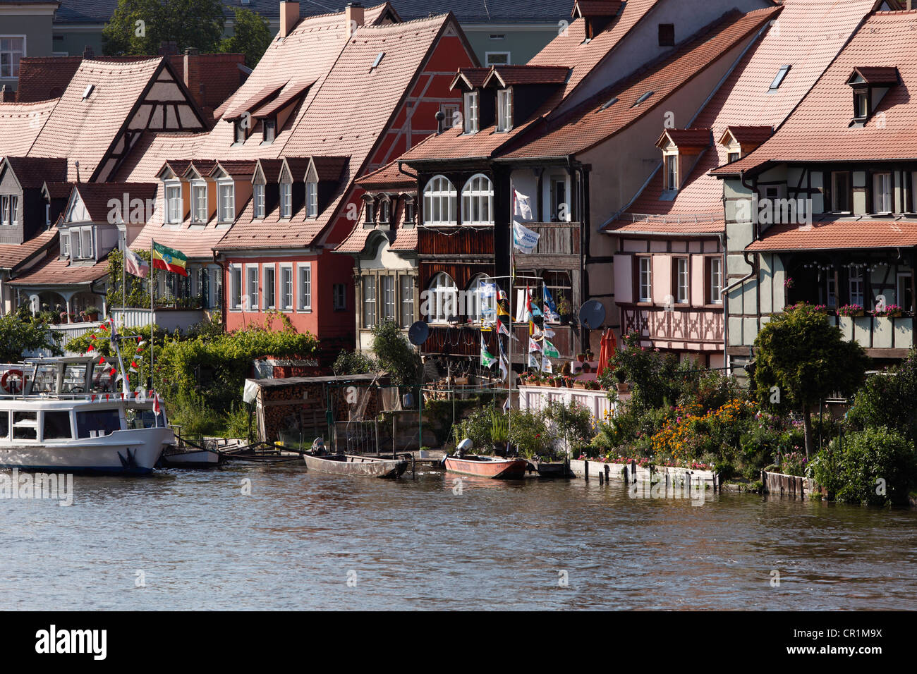 Little Venice, Regnitz, Bamberg, Alta Franconia, Franconia, Baviera, Germania, Europa PublicGround Foto Stock