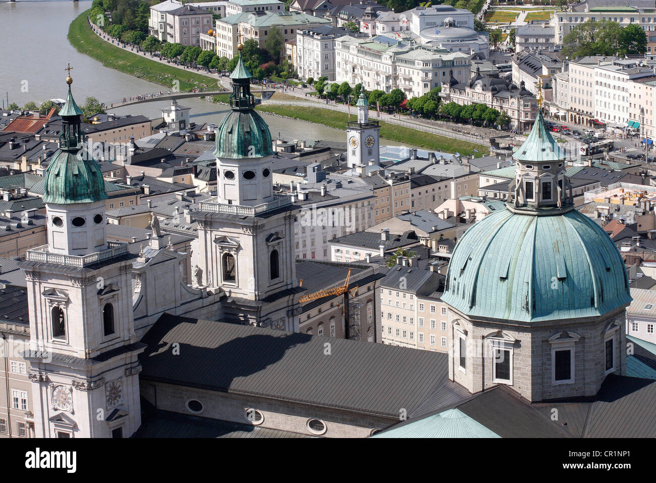 Guglie della chiesa della città di Salisburgo, Austria Foto Stock