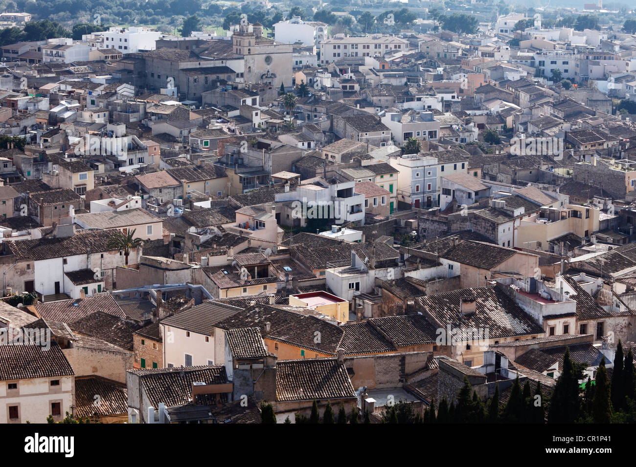 Arta, vista dal castello, Maiorca, isole Baleari, Spagna, Europa Foto Stock