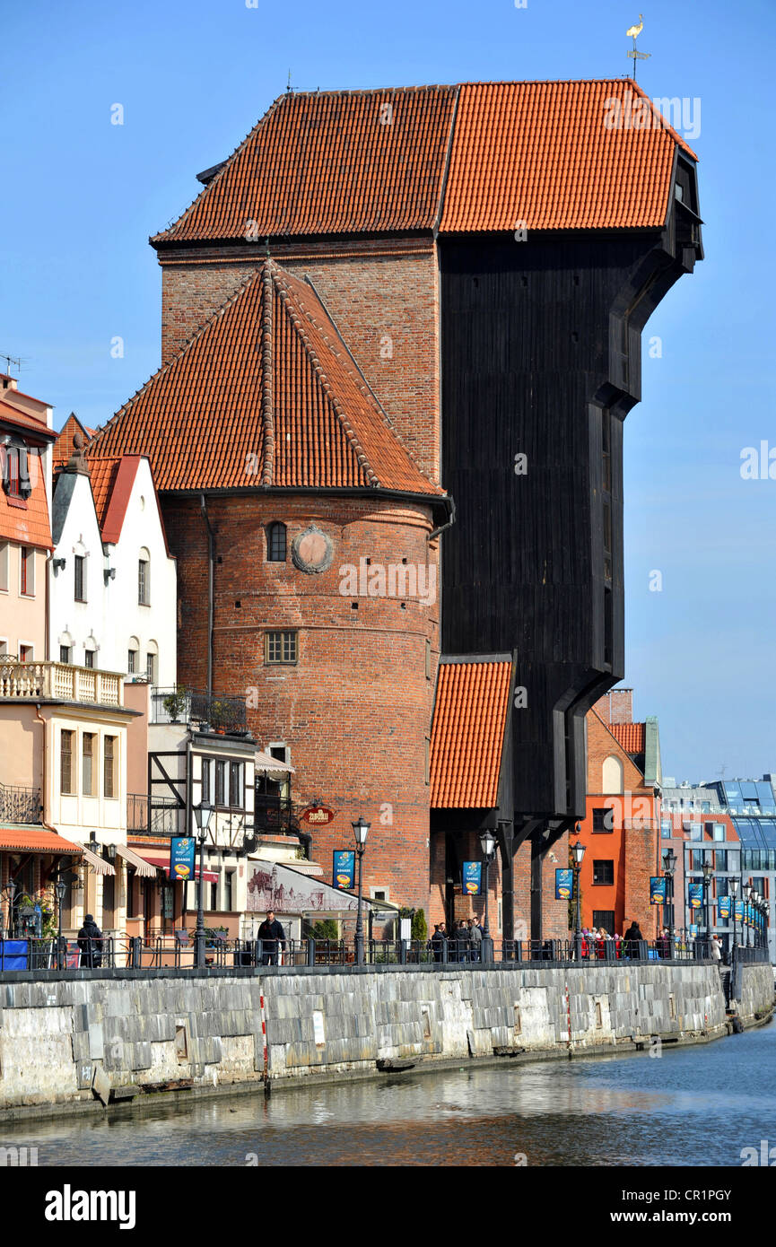 Vecchia gru e Harbour, Gdansk, Polonia Foto Stock