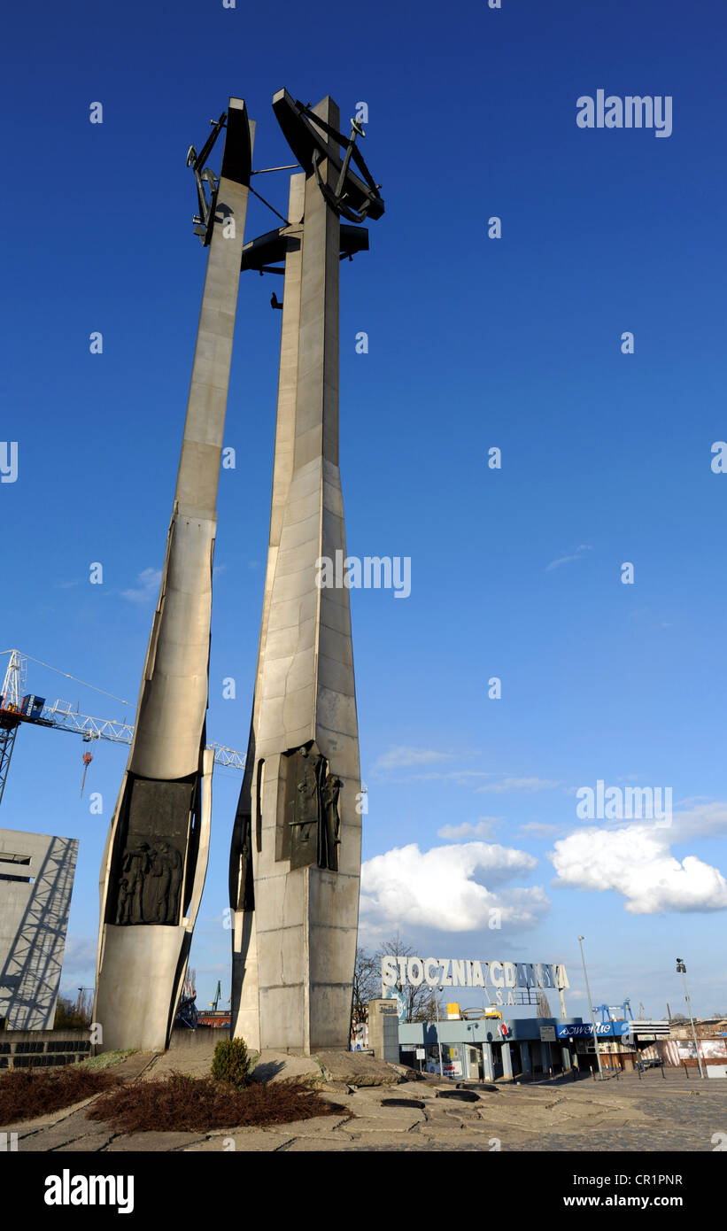 Monumento ai lavoratori dei cantieri navali, Gdansk, Polonia Foto Stock