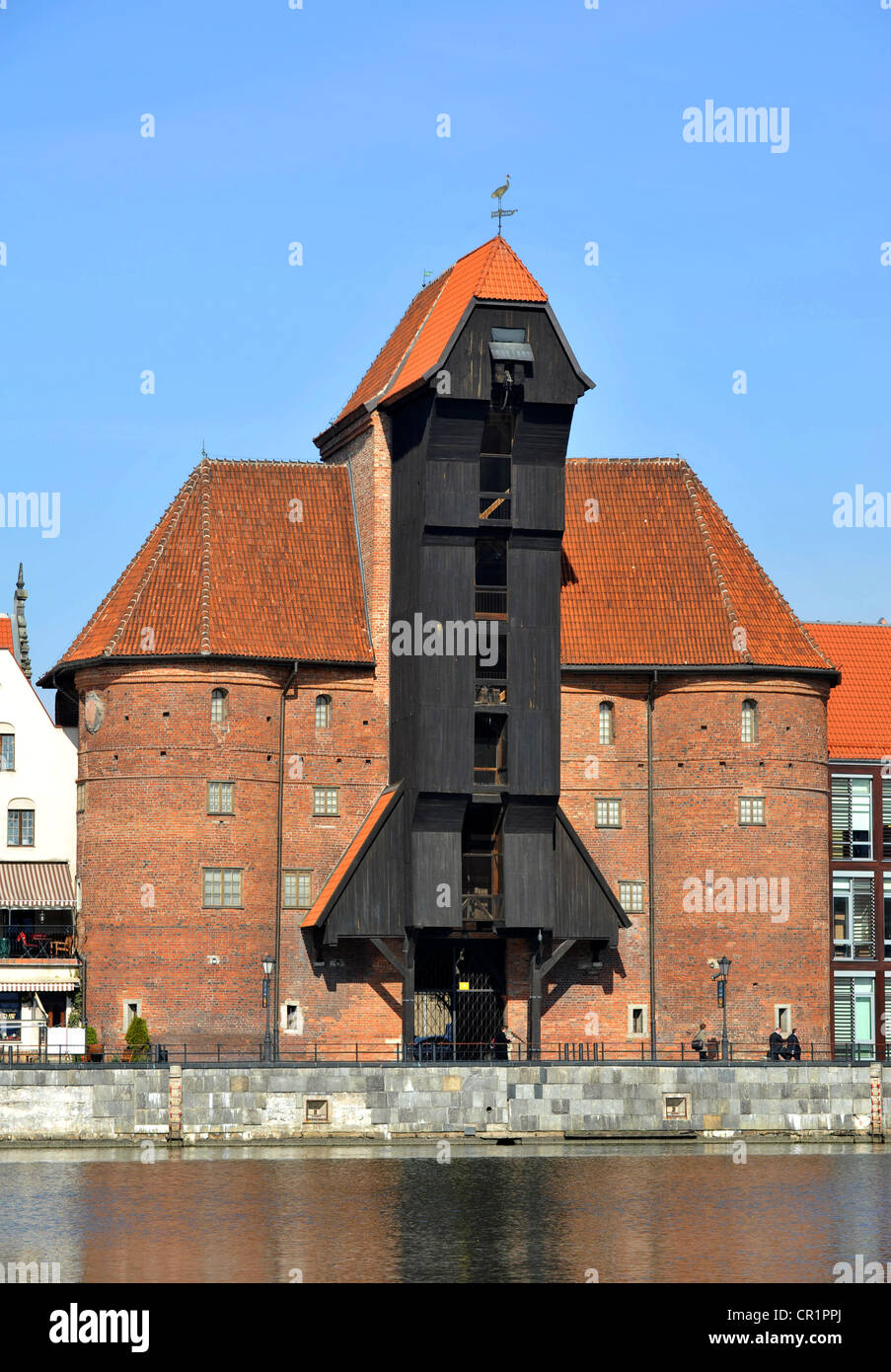 La vecchia gru, Porto e Riverside, Gdansk, Polonia Foto Stock