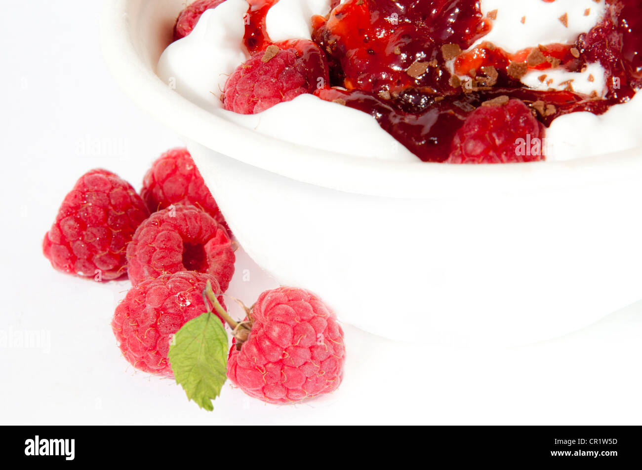 Frozen yogurt/ gelato con lampone Foto Stock