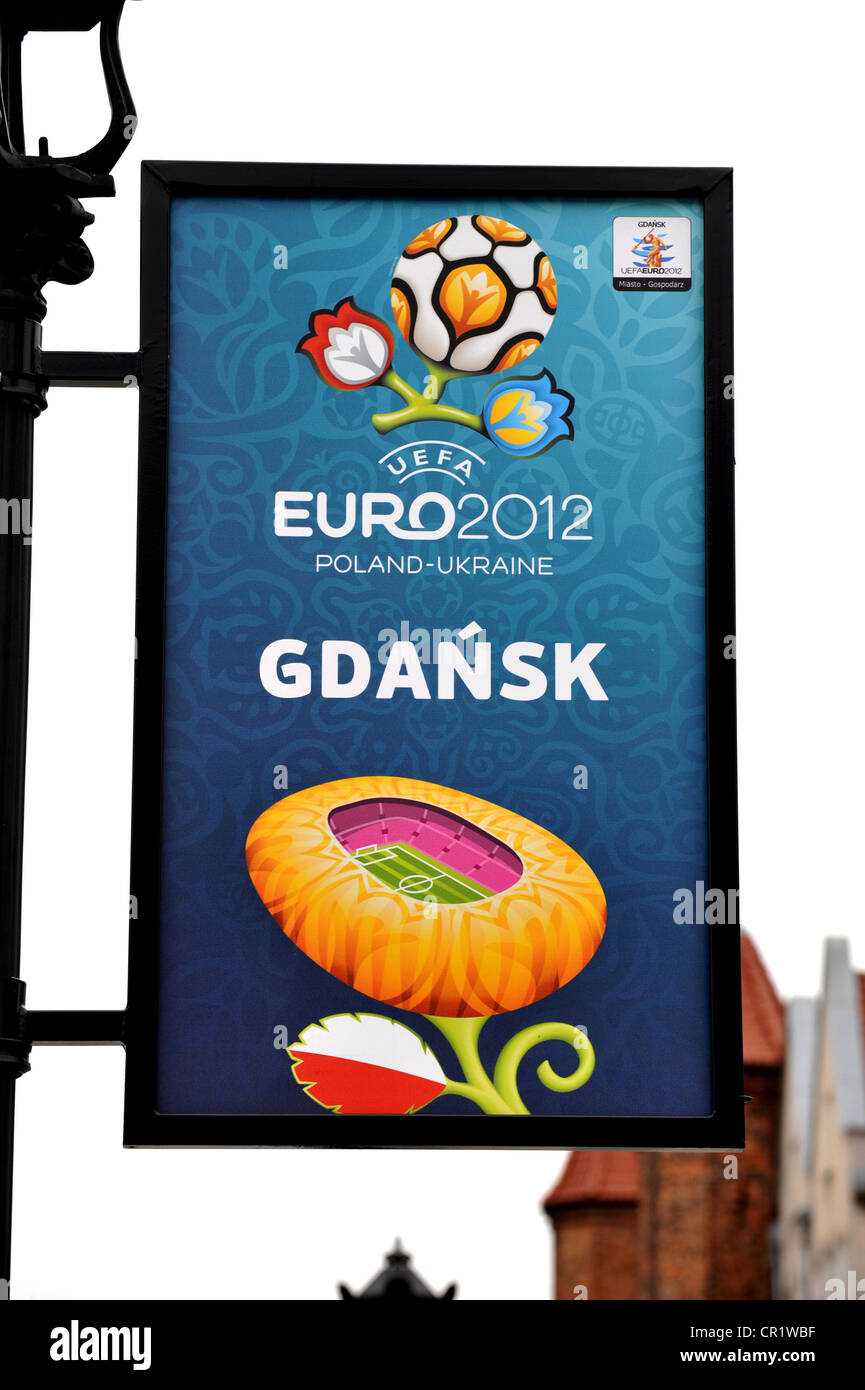 UEFA EURO 2012 segno, Gdansk, Polonia Foto Stock