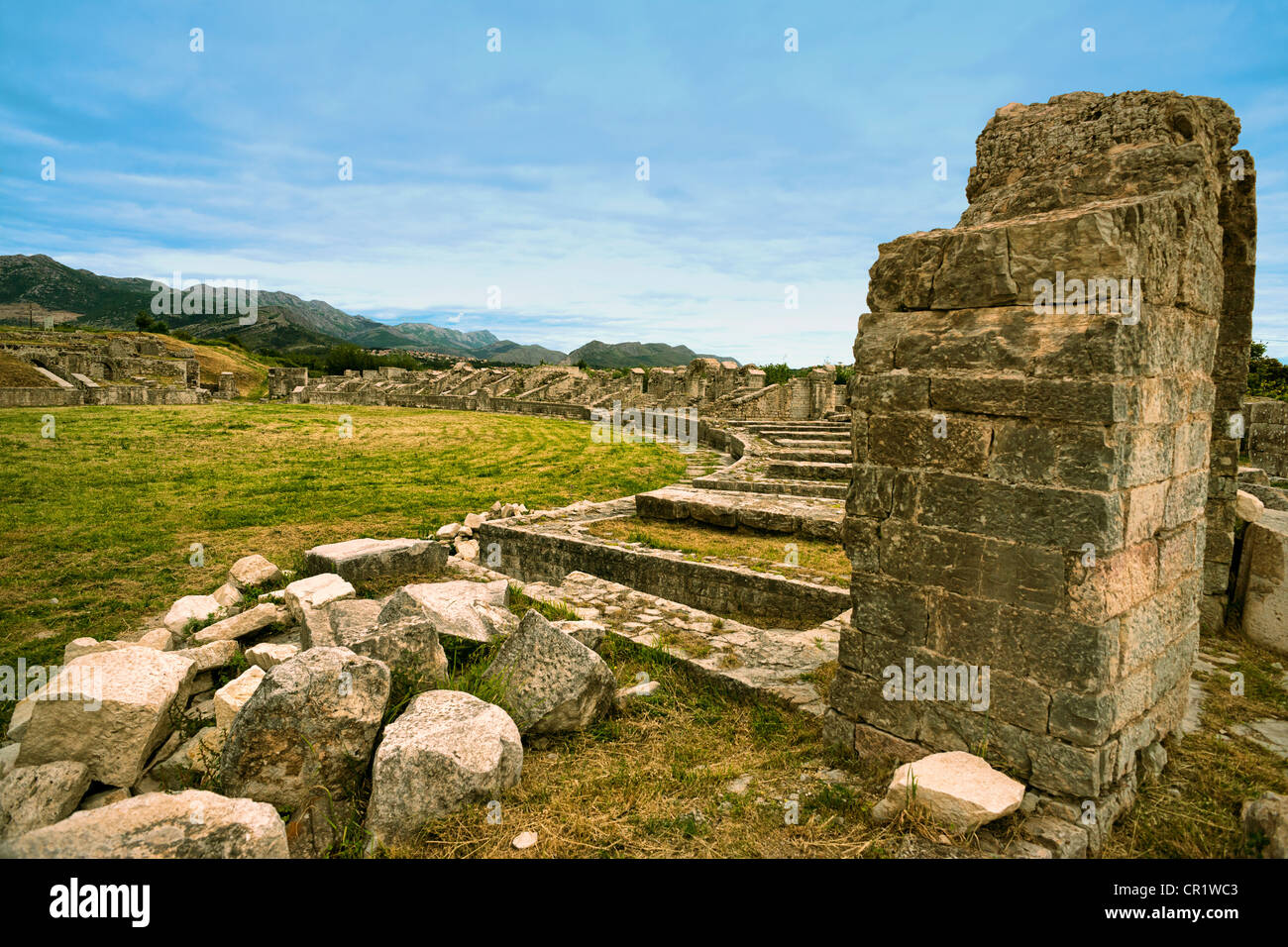 I resti di epoca romana a Salona, solin, Croazia Foto Stock