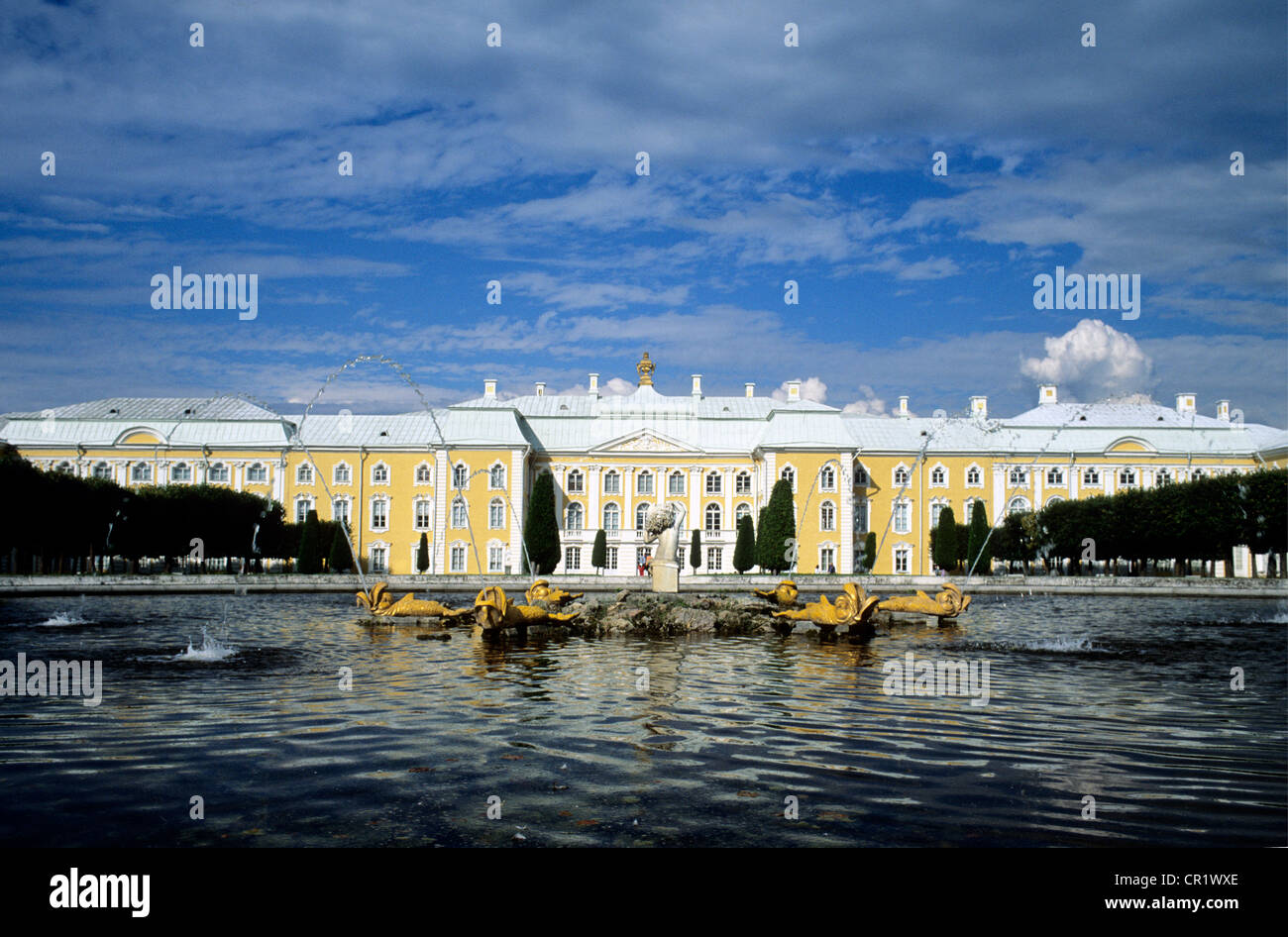 Russia Peterhof (Petrodvorets), vicino a San Pietroburgo, patrimonio mondiale dell UNESCO, Pietro il Grande Palazzo Imperiale Foto Stock