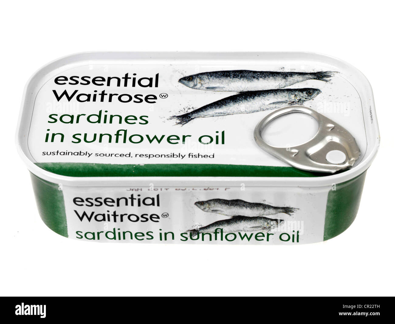 Scatola di sardine in olio di semi di girasole Foto Stock