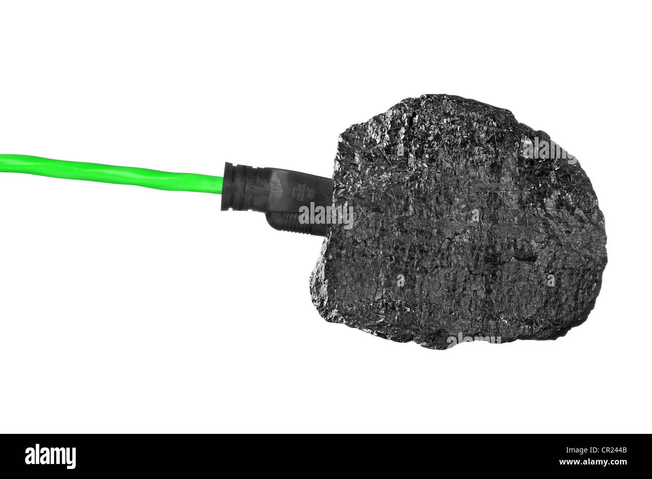 Blocco di carbone con en cavo di prolunga ad esso collegato. Foto Stock