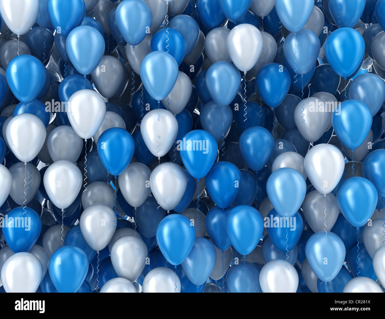 Blu e bianco sfondo palloncini Foto stock - Alamy