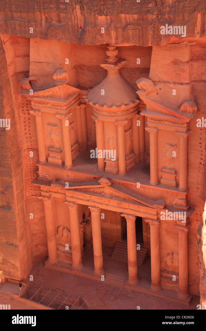 Il tesoro dal di sopra, PETRA, Giordania, MEDIO ORIENTE Foto Stock