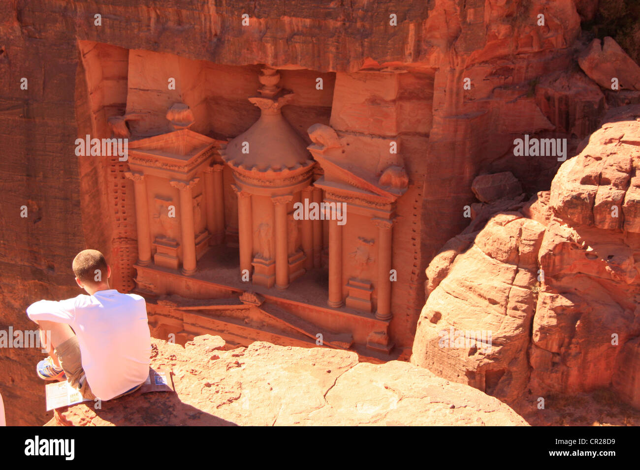 Il tesoro dal di sopra, PETRA, Giordania, MEDIO ORIENTE Foto Stock