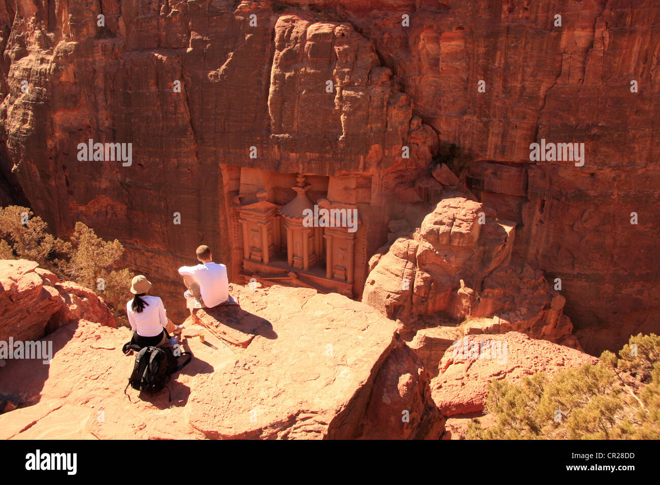 Il tesoro dal di sopra, PETRA, Giordania, MEDIO ORIENTE Foto Stock