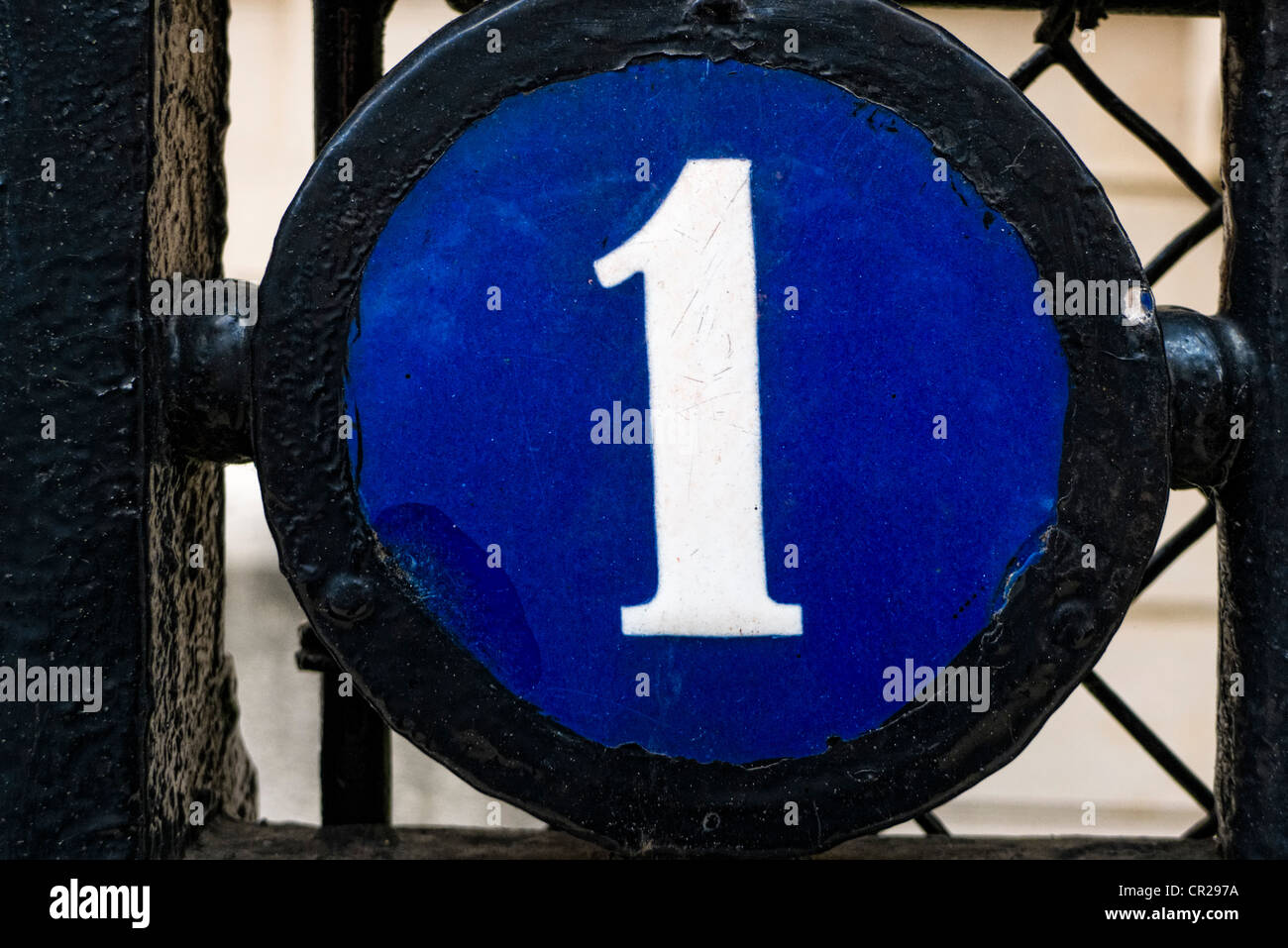 Numero 1 il numero civico, Parigi, Francia Foto Stock