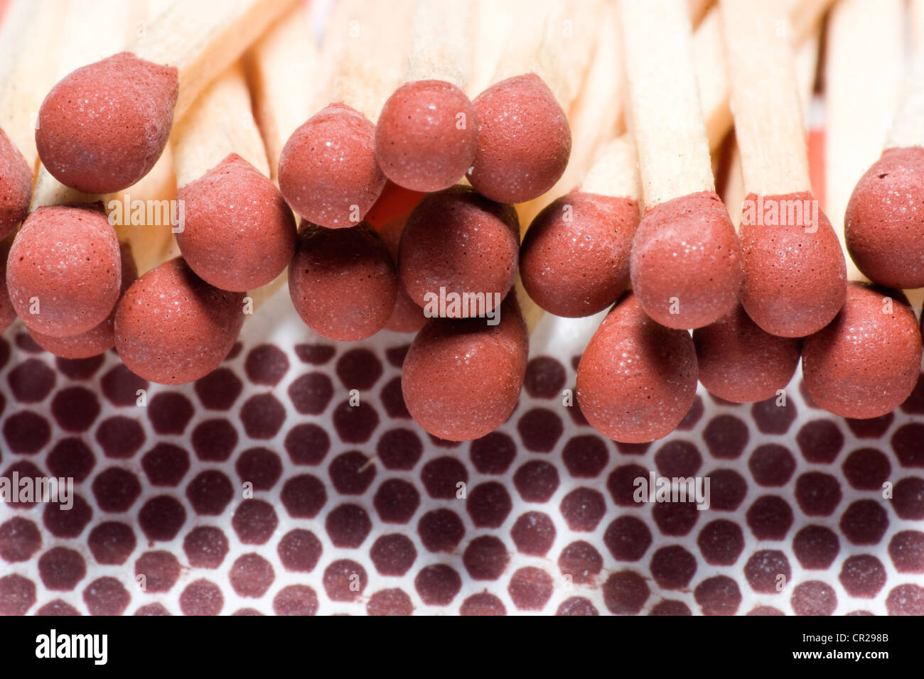 Macro estreme delle corrispondenze e una scatola Foto Stock