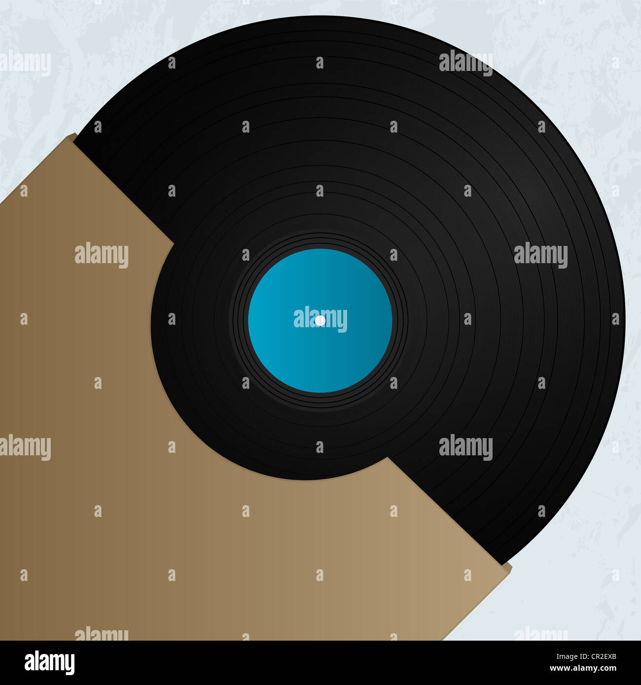 In vinile e copertura su un sfondo grunge, arte astratta Foto Stock