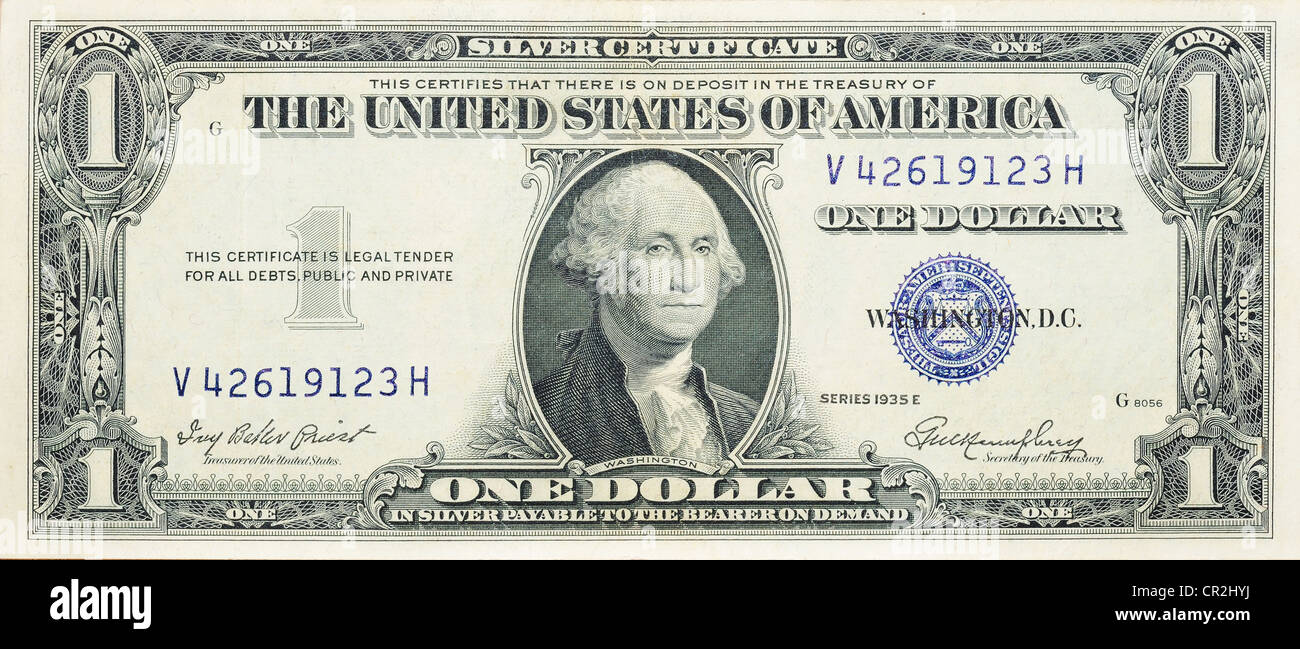 Banconota storico, un dollaro USA - 1935 Foto Stock