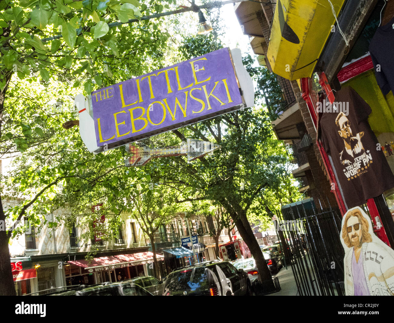 Il Little Lebowski shop, 215 Thompson Street, NYC Foto Stock