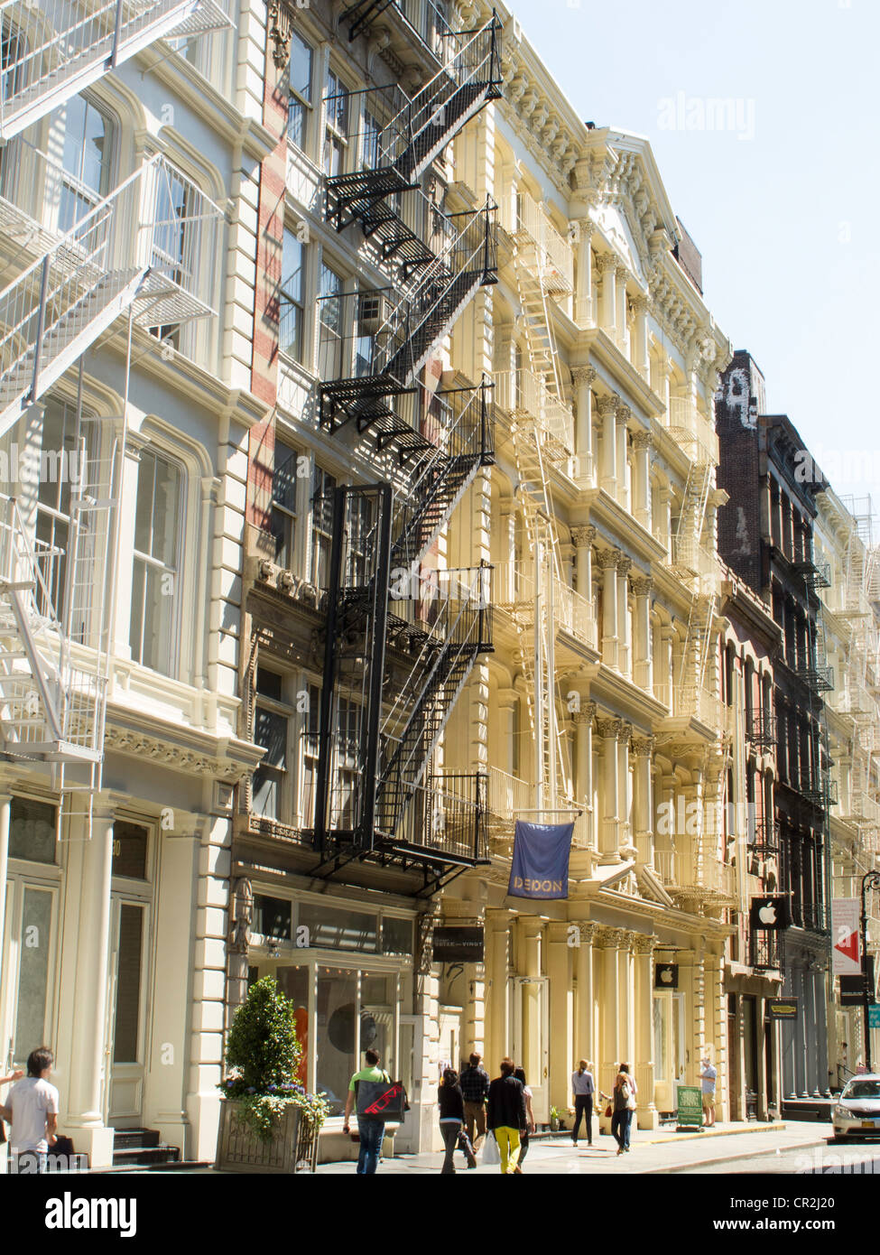 Facciate di edifici in SoHo Ghisa Historic District, NYC Foto Stock