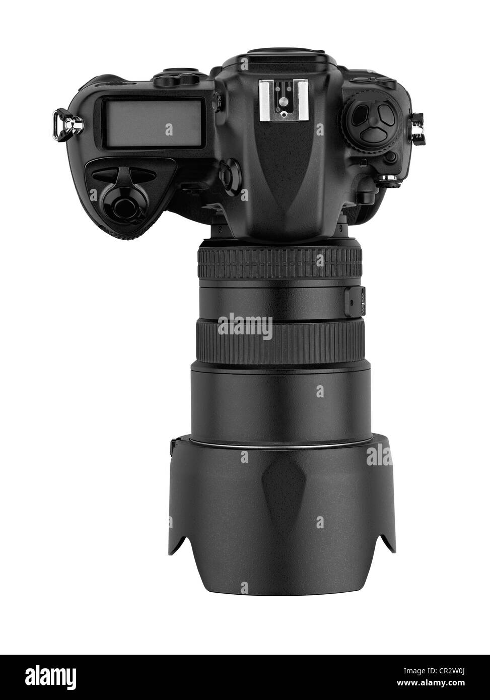 Professional digitale reflex a lente-vista superiore (percorso di clipping) Foto Stock