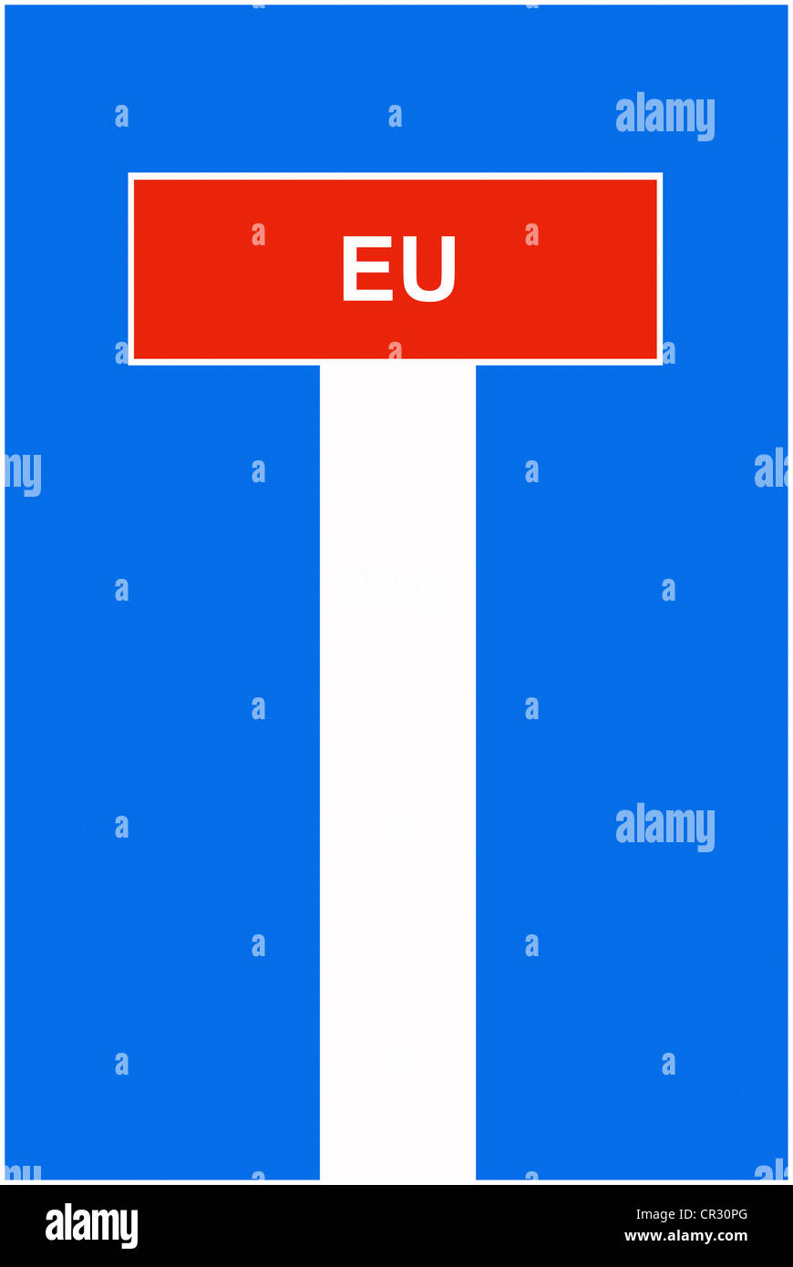 Immagine simbolica, dead end street, cul-de-sac, UE, Unione Europea Foto Stock